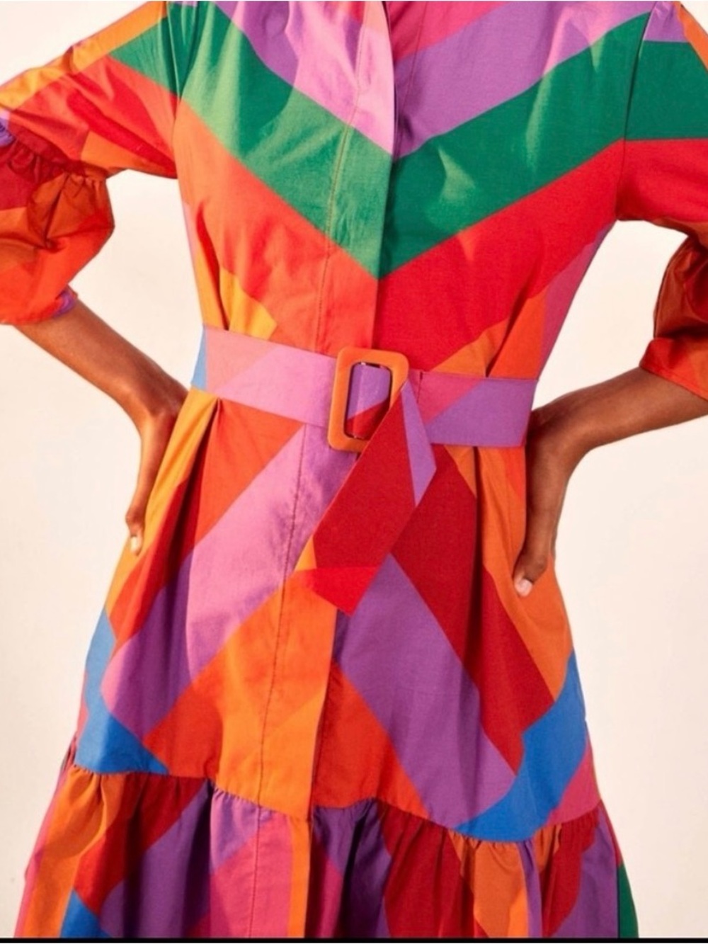 FARM Rio Multicolor Chevron Mini Dress - Red, Orange, Purple, Green, Blue, Pink